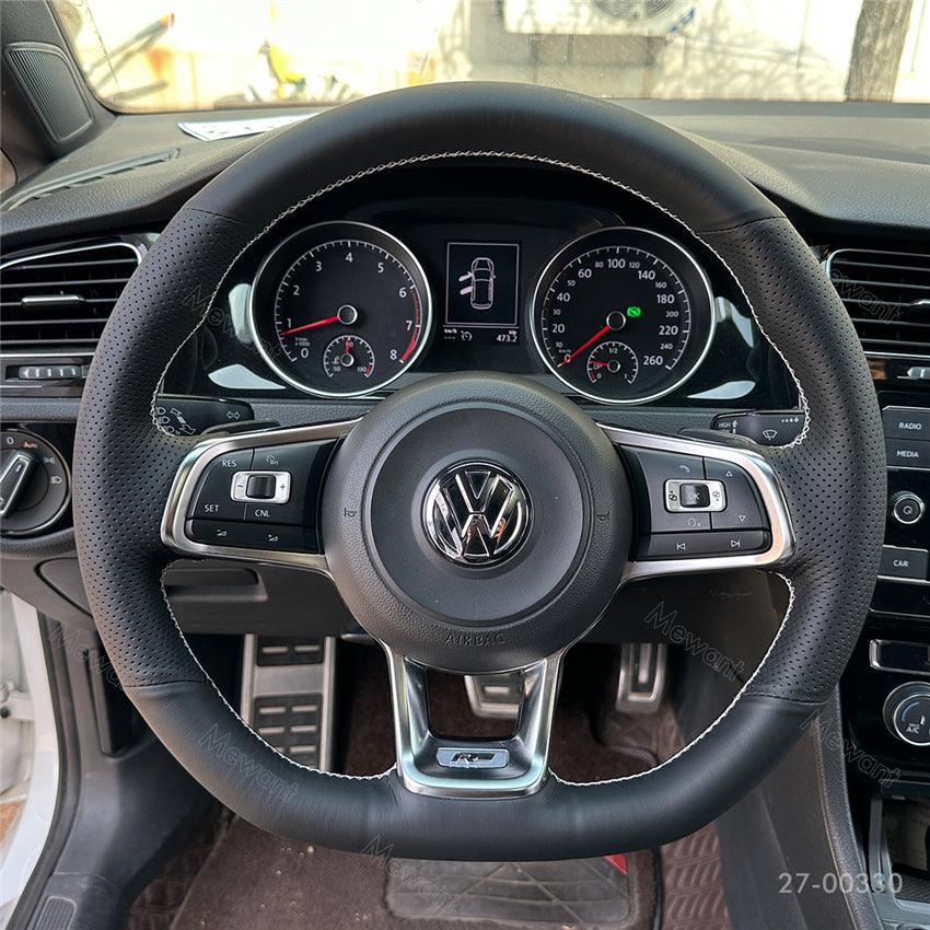 Custom Fit Leather Steering Wheel Cover For Ford F-250/F-350 (2008-2016) & Expedition (2007-2014) - Hand Stitched