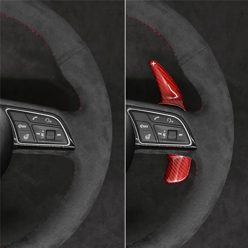 2 Steering Wheel Paddle Shift for AUDI Q3 (8U) 13-18 | Black Aluminum  Paddle Shifters