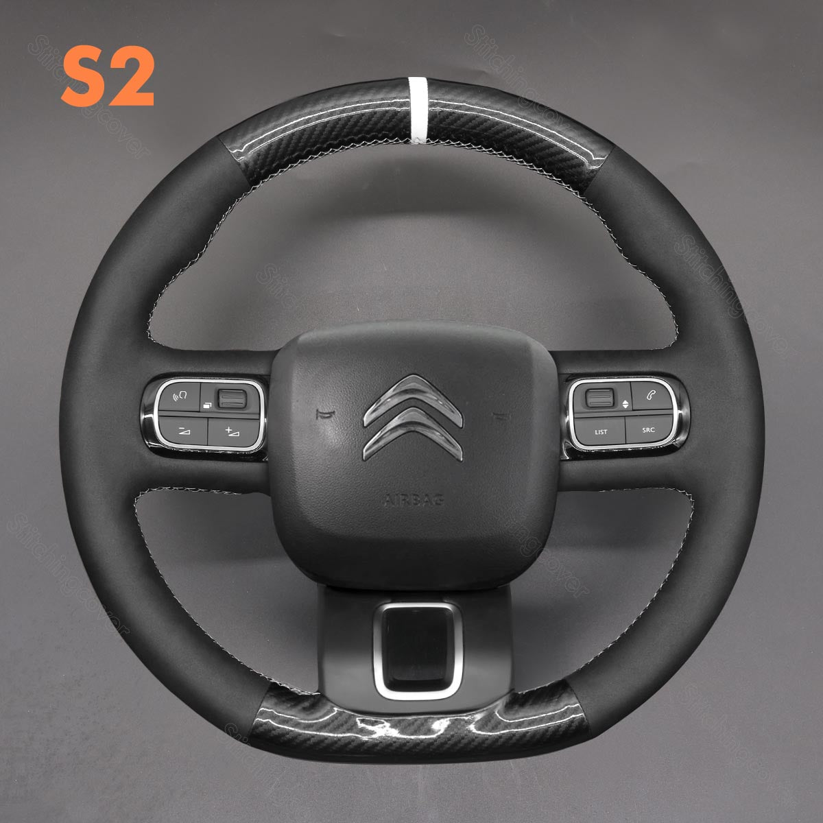 KCBHSH Coprivolante Traspirante in Pelle di Carbonio per Citroen C3 II III 2009-2020 C3 per AIRCROSS 2017-2021 Coprivolante(Rosso KCBHSH Coprivolante Traspirante in Pelle di Carbonio per Citroen C3 II III 2009-2020 C3 per AIRCROSS 2017-2021 Coprivolante(Rosso