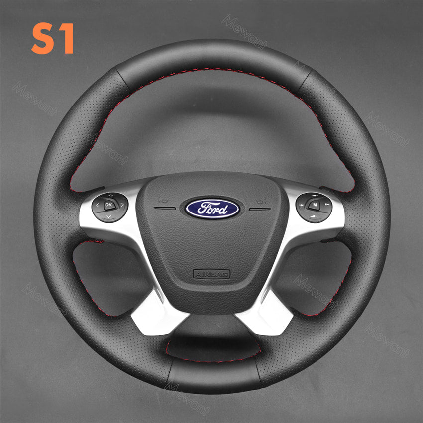 Coprivolante In Pelle Microfibra Per Ford Transit Custom 2014-2024 | Antiscivolo, Traspirante, Diametro 37-38 Cm