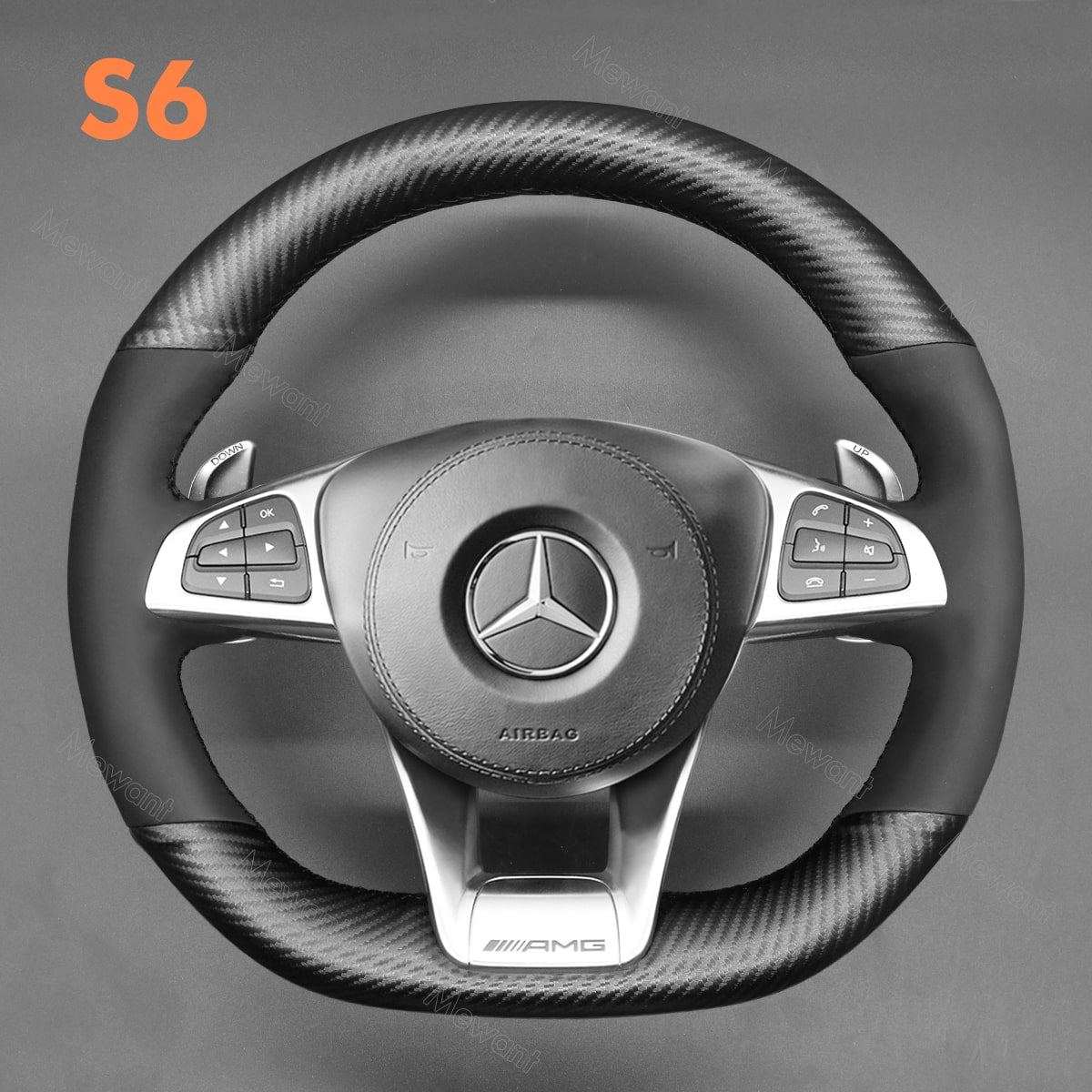 MEWANT Coprivolante In Ecopelle Nera Cucito A Mano Per Mercedes W205 C117 C218 W213 X156 X253 W166 X166 W447 W470
