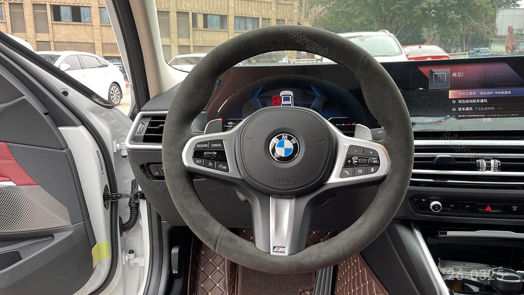 Elevate Your BMW's Interior with a MEWANT Custom Alcantara Steering Wheel Cover Kit! - Stitchingcover