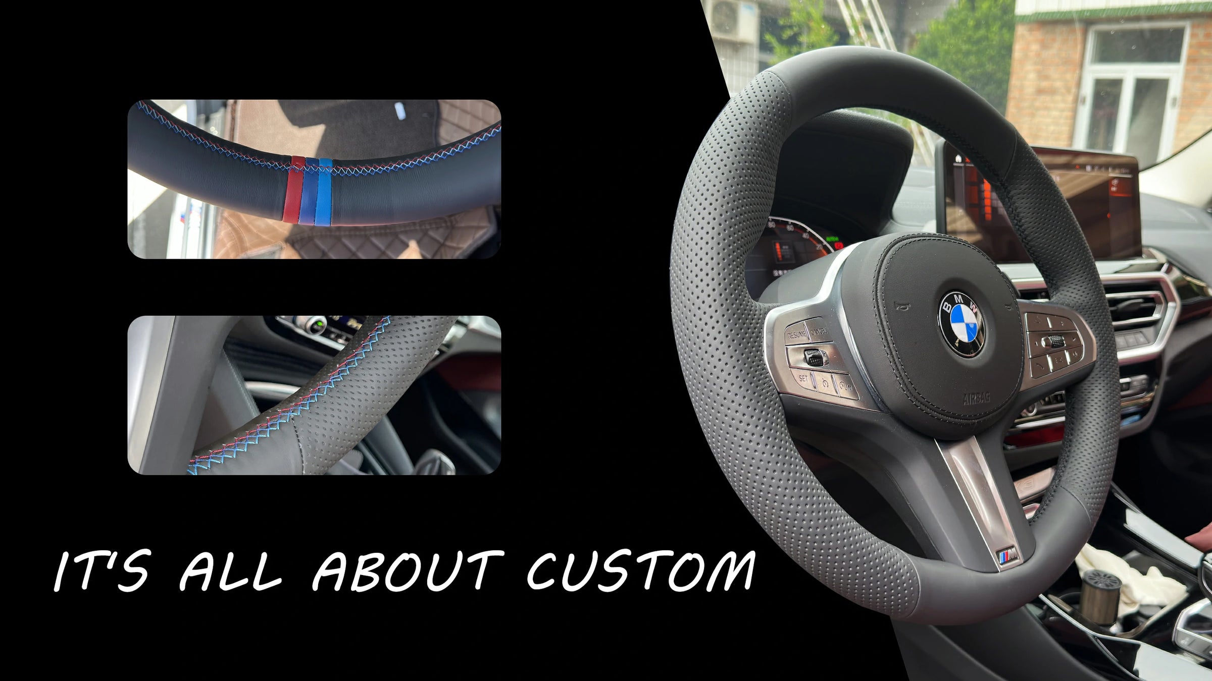 Stitching Cover Custom Your Own Steering Wheel Cover
