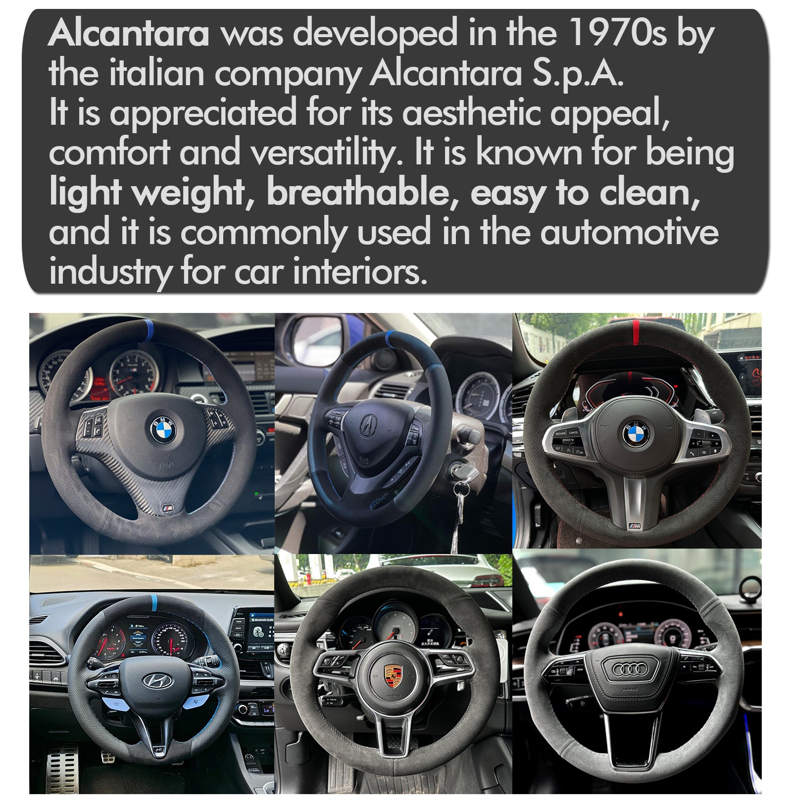 Alcantara steering wheel cover