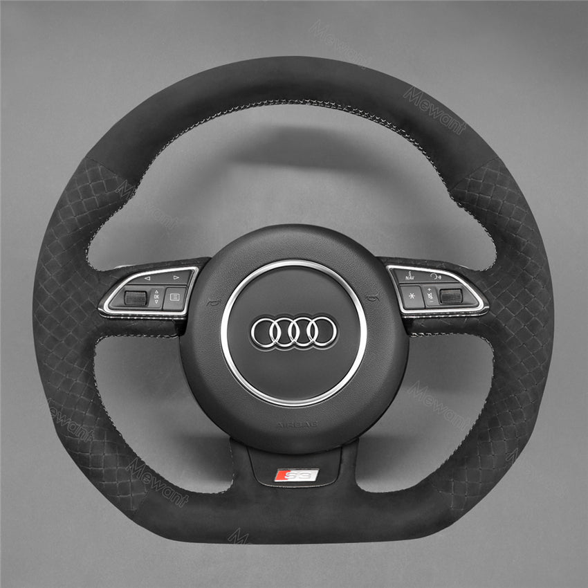 Embossed Alcantara Steering Wheel Cover For Audi A5 A7 RS 5/7 S3 S4 S5 S6 S7 SQ5
