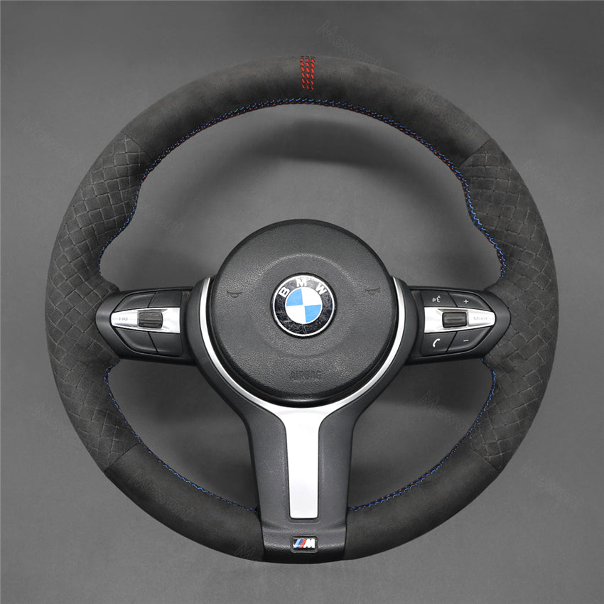 Embossed Alcantara Steering Wheel Cover for BMW