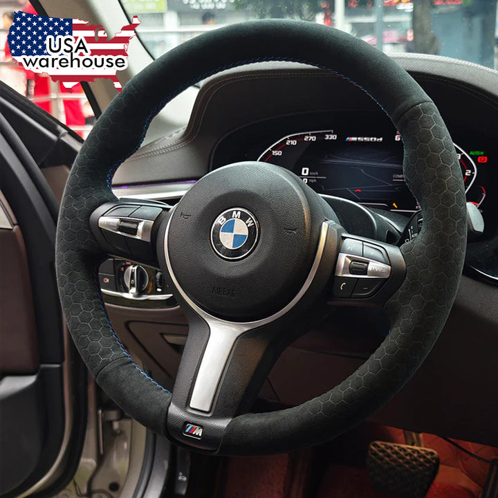 BMW embossed alcantara steering wheel cover