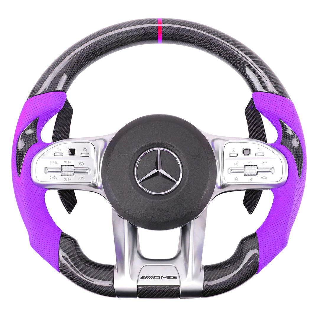 Custom Carbon Steering Wheel for Mercedes-Benz AMG C63 C43 E63 GLC63 GLE63 GT 2018-2024