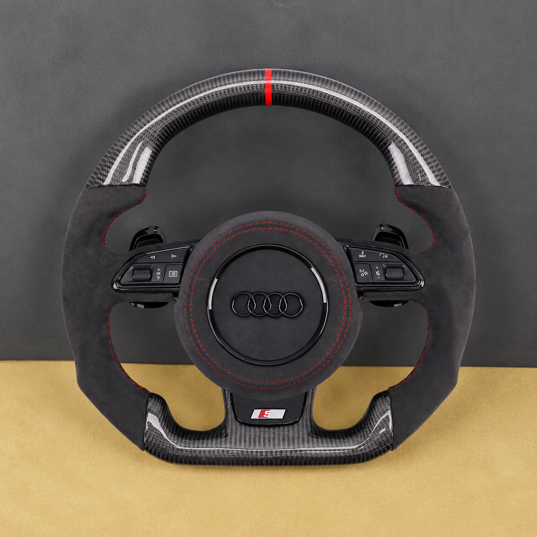 Custom Carbon Steering Wheel for Audi A4 A5 A6 A7 A8 Q5 Q7 Q8 S4 S5 S6 S7 RS4 RS5 RS6 RS7 2018-2024