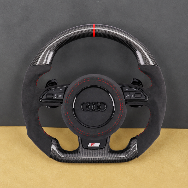 Custom Carbon Steering Wheel for Audi A4 A5 A6 A7 A8 Q5 Q7 Q8 S4 S5 S6 S7 RS4 RS5 RS6 RS7 2018-2024