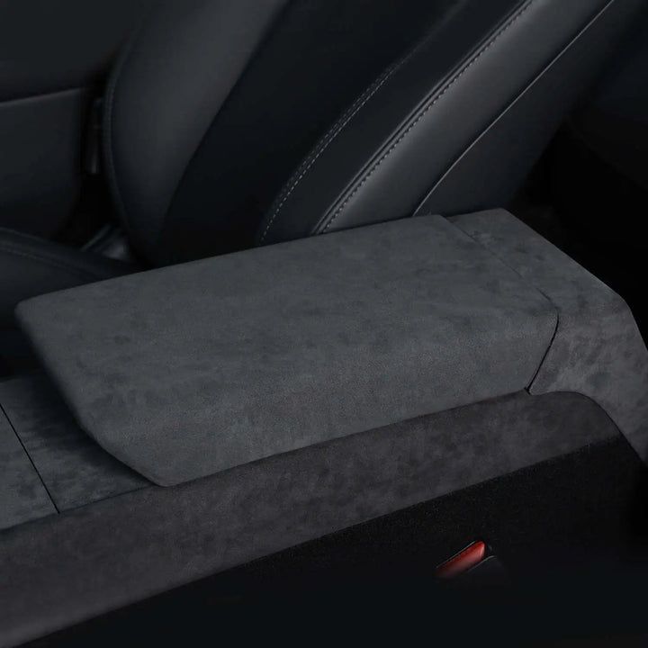 Dark Gray Alcantara Center Console Cover for Tesla Model 3 Refresh Highland