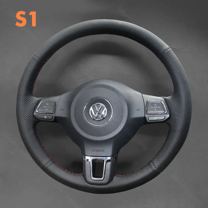 STEERING WHEEL COVER FOR VOLKSWAGEN VW GOLF 6 TIGUAN CADDY POLO JETTA