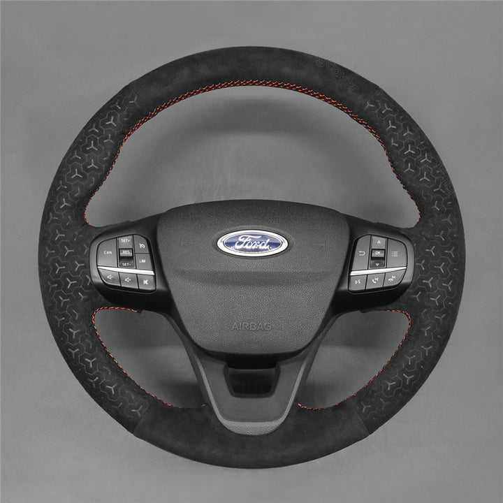 STEERING WHEEL COVER FOR FORD FOCUS BRONCO SPORT ESCAPE E-TRANSIT FIESTA MAVERICK KUGA PUMA TOURNEO CUSTOM TRANSIT CUSTOM 2017-2025