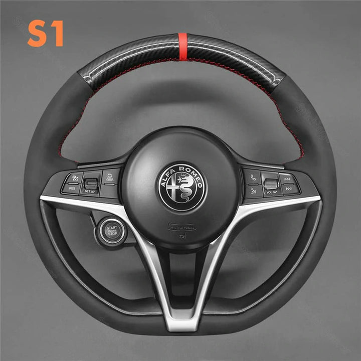 Steering Wheel Cover For Alfa Romeo Giulia Stelvio 2016-2020