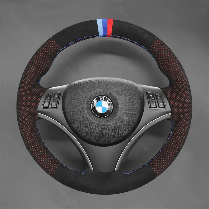 Steering Wheel Cover For BMW E81 E82 E84 E87 E88 E90 E91 E92 E93 335i 2005-2013