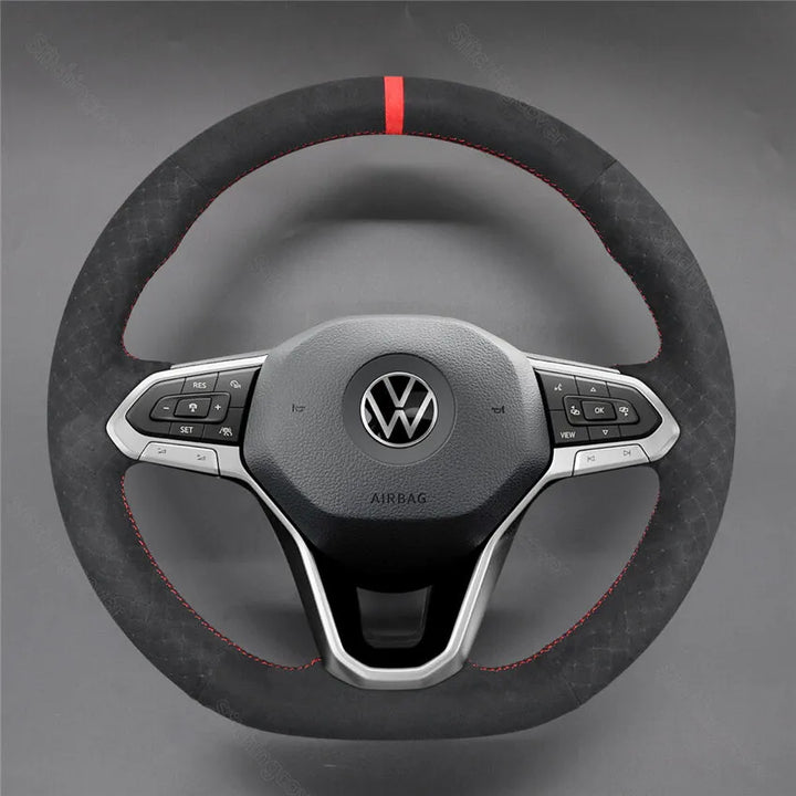 Steering Wheel Cover For Volkswagen VW Atlas Cross Sport Taos Golf 8 ID.3 ID.4 Passat Arteon T6
