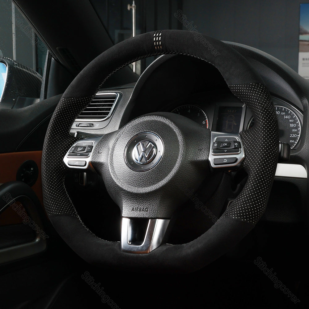 Steering Wheel Cover For Volkswagen VW Golf 6 MK6 Polo GTI Scirocco CC Tiguan