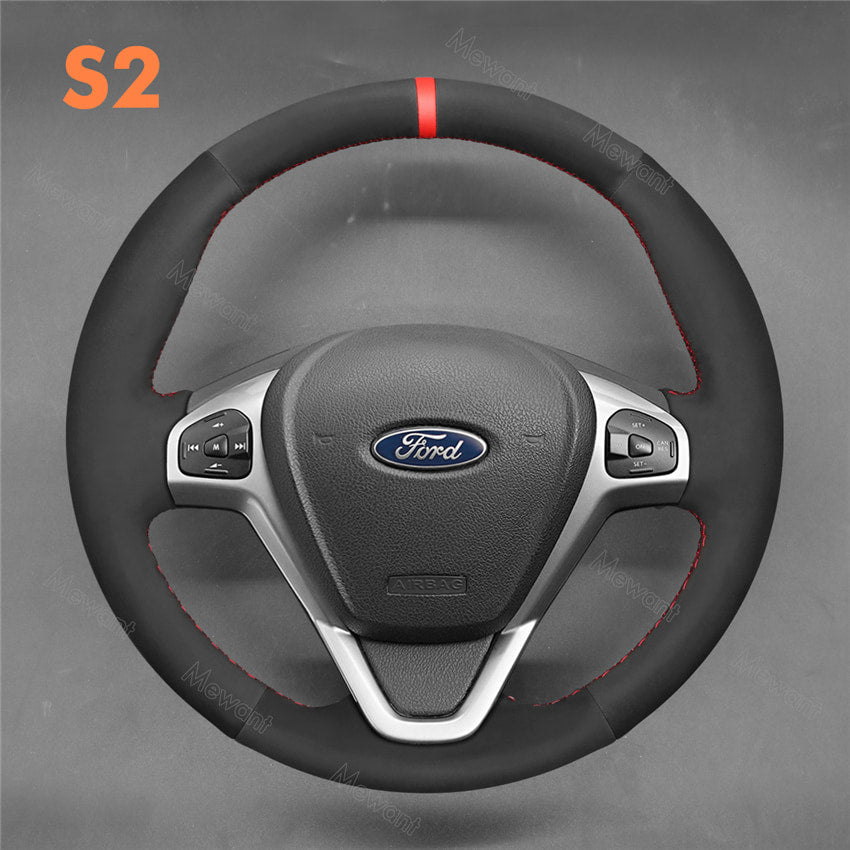 Steering Wheel Cover for Ford Fiesta VI VII Ecosport B-MAX Ka Tourneo Transit Courier 2008-2024