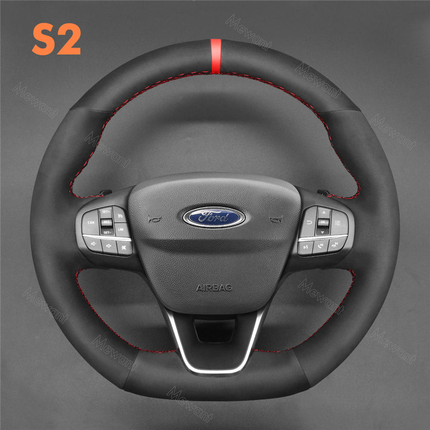 Steering Wheel Cover for Ford Focus Fiesta Kuga Puma ST ST-Line 2017-2024