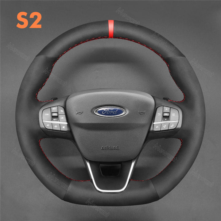 Steering Wheel Cover for Ford Focus Fiesta Kuga Puma ST ST-Line 2017-2024