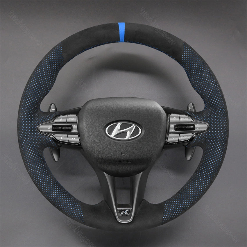 Steering Wheel Cover for Hyundai i30 i20 Elantra Kona Veloster N N-line 2017-2024