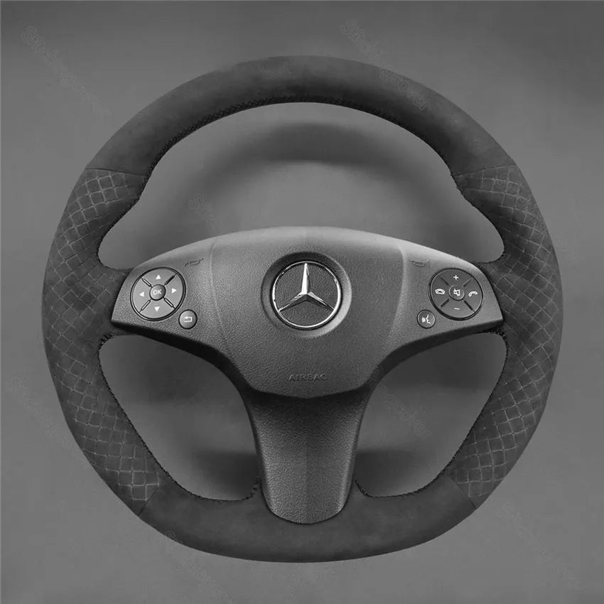 Steering Wheel Cover For Mercedes Benz E350 C63 W204 C219 W212 R230 Steering wheel cover for mercedes benz e350 c63 w204 c219 w212 r230