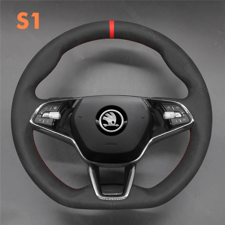 Steering Wheel Cover For Skoda Fabia Kamiq Scala Octavia VRS RS Combi 2022-2023
