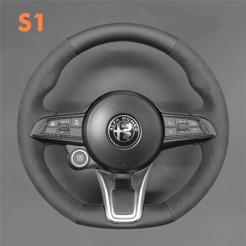 Steering Wheel Cover For Alfa Romeo Giulia TI Sport Stelvio Tonale 2020-2022