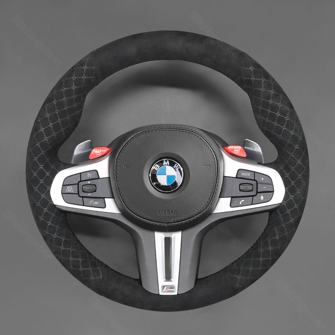 Steering Wheel Cover For BMW X3 X3M X4 X4M X5 X5M X6 X6M M3 M4 M5 M8 G80 G82 G83 F90 F91 F92 F93 F95 F96 F97 F98 2018-2024