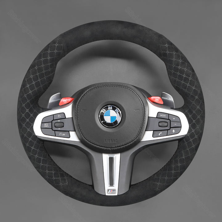 Steering Wheel Cover For BMW X3 X3M X4 X4M X5 X5M X6 X6M M3 M4 M5 M8 G80 G82 G83 F90 F91 F92 F93 F95 F96 F97 F98 2018-2024