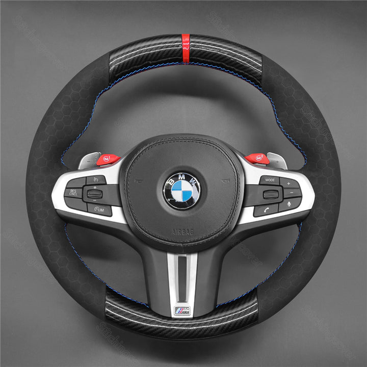 Steering Wheel Cover For BMW X3 X3M X4 X4M X5 X5M X6 X6M M3 M4 M5 M8 G80 G82 G83 F90 F91 F92 F93 F95 F96 F97 F98 2018-2024