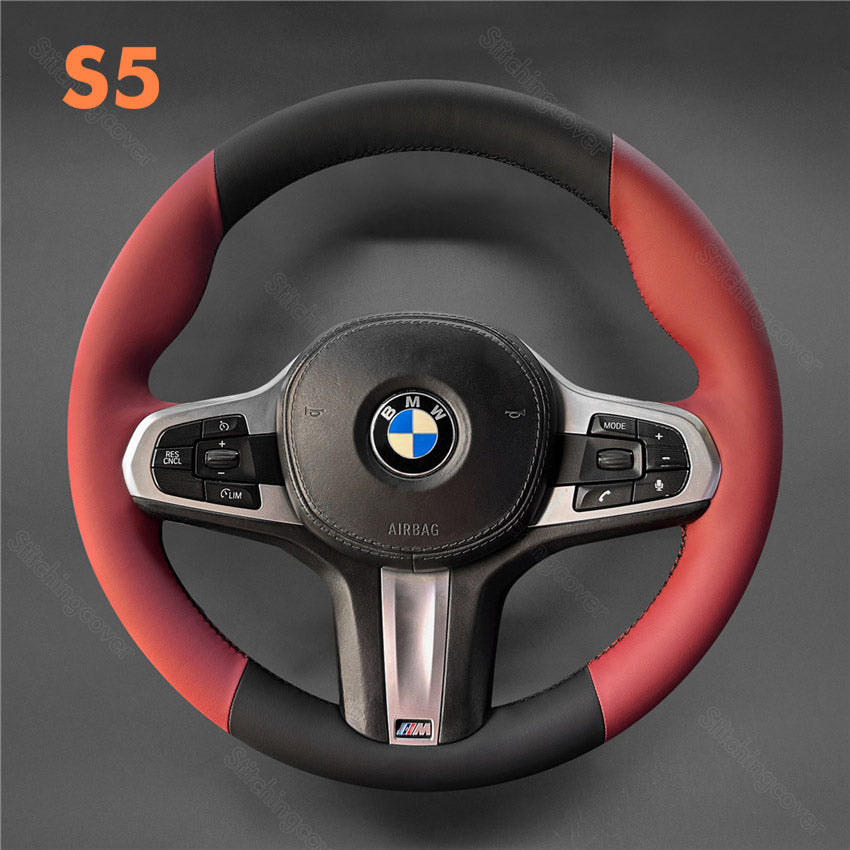Steering Wheel Cover For BMW X5 i4 G01 G02 G05 G06 G07 G11 G12 G14 G15 G16 G20 G21 G22 G23 G26 G29 G30 G31 G32 G40 G44 F40 F44 540d m sport 2015-2024