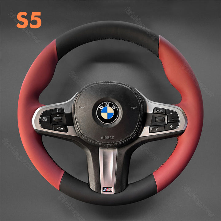 Steering Wheel Cover For BMW X5 i4 G01 G02 G05 G06 G07 G11 G12 G14 G15 G16 G20 G21 G22 G23 G26 G29 G30 G31 G32 G40 G44 F40 F44 540d m sport 2015-2024