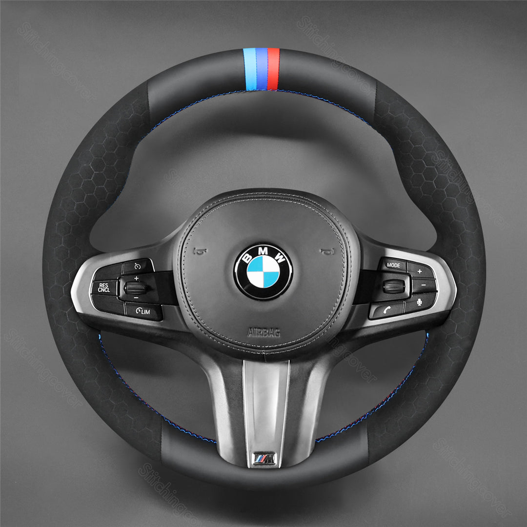 Steering Wheel Cover For BMW X5 i4 G01 G02 G05 G06 G07 G11 G12 G14 G15 G16 G20 G21 G22 G23 G26 G29 G30 G31 G32 G40 G44 F40 F44 540d m sport 2015-2024