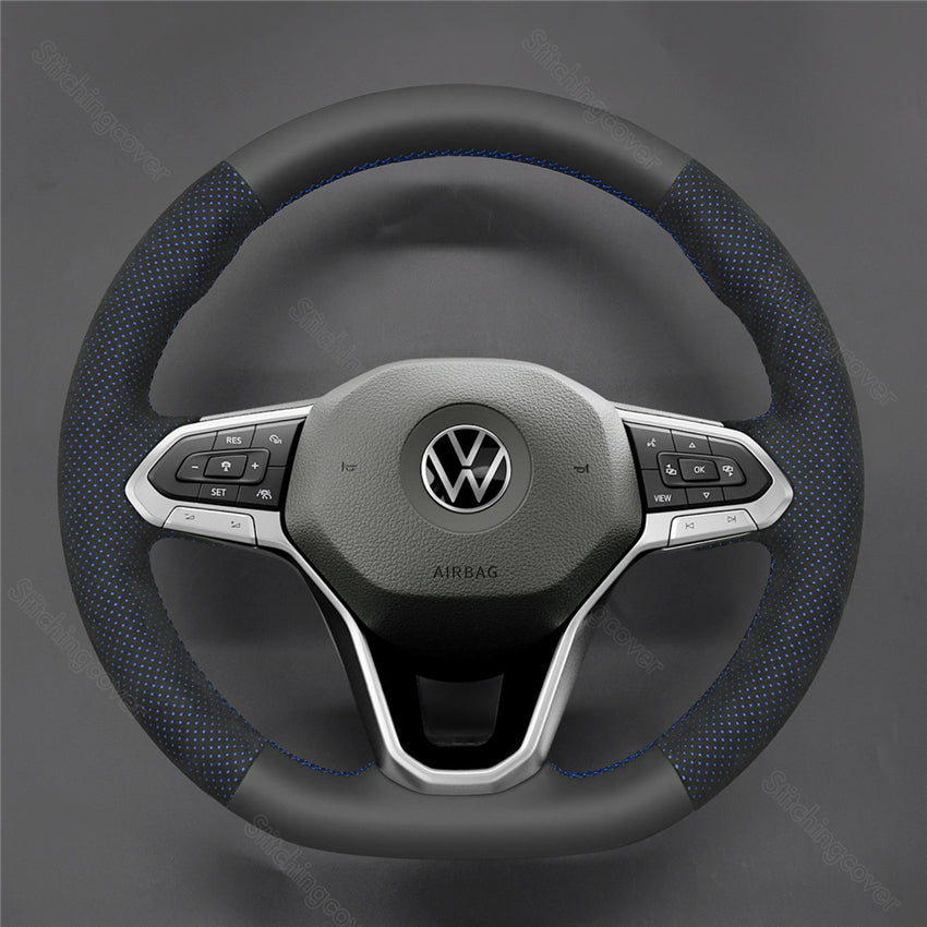 Steering Wheel Cover For Volkswagen VW MK8 Atlas Cross Sport Taos Golf 8 ID.3 ID.4 Passat Arteon T6
