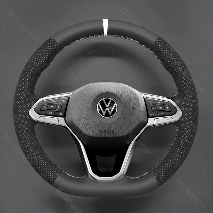 Steering Wheel Cover For Volkswagen VW MK8 Atlas Cross Sport Taos Golf 8 ID.3 ID.4 Passat Arteon T6