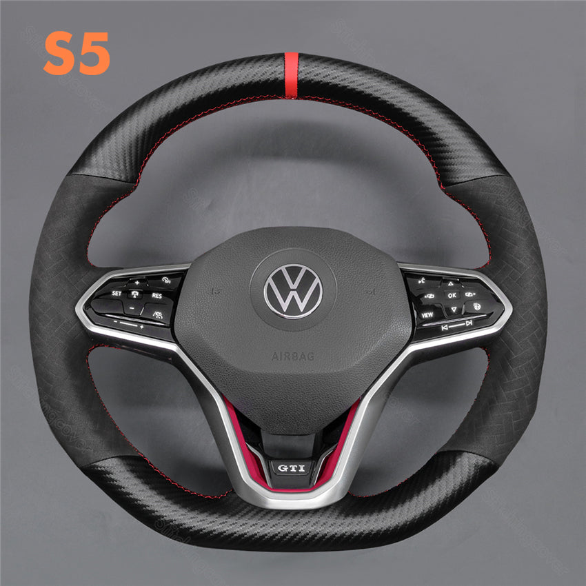 Steering Wheel Cover For Volkswagen VW MK8 Golf 8 GTI8 GTD8 GTE8 R8 Arteon Tiguan Touareg