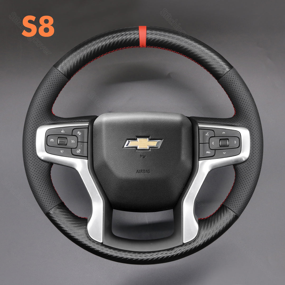 Steering Wheel Cover for Chevrolet Blazer Silverado 1500 2500 3500 Suburban Tahoe 2019-2024Steering Wheel Cover for Chevrolet Blazer Silverado 1500 2500 3500 Suburban Tahoe 2019-2024