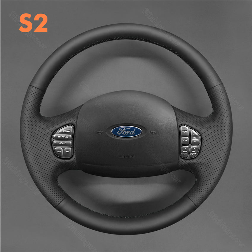 Steering Wheel Cover for Ford Excursion 2002-2005 F250 F350 F450 F550 F-250 F-350 F-450 F-550 Lariat Super Duty 1998-2007