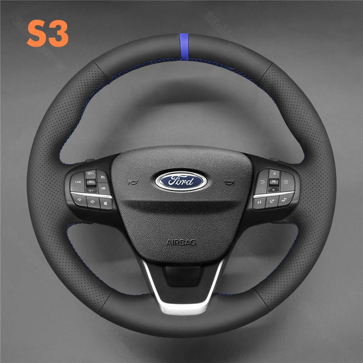 Steering Wheel Cover for Ford Focus Bronco Sport Escape Fiesta Maverick  Kuga Puma Tourneo Custom Transit 2017-2024