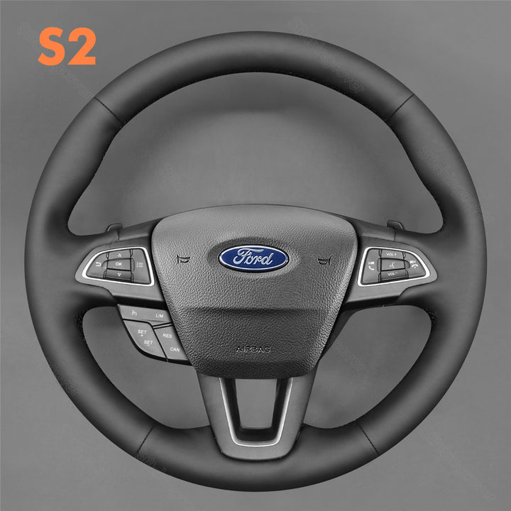 Steering Wheel Cover for Ford Focus III Escape Ecosport Kuga Grand C-MAX 2015-2023