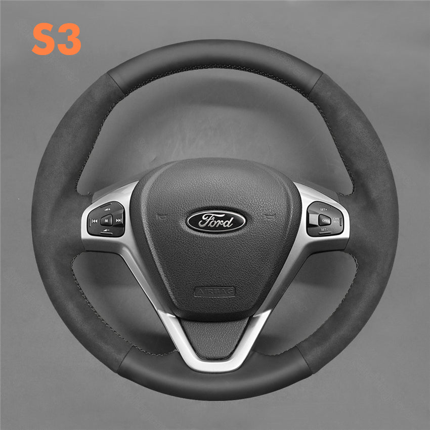 Steering Wheel Cover for Ford MK7 Fiesta VI VII Ecosport B-MAX Ka Tourneo Transit Courier 2008-2024