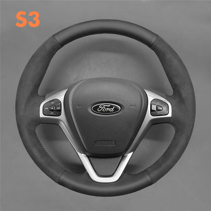 Steering Wheel Cover for Ford MK7 Fiesta VI VII Ecosport B-MAX Ka Tourneo Transit Courier 2008-2024