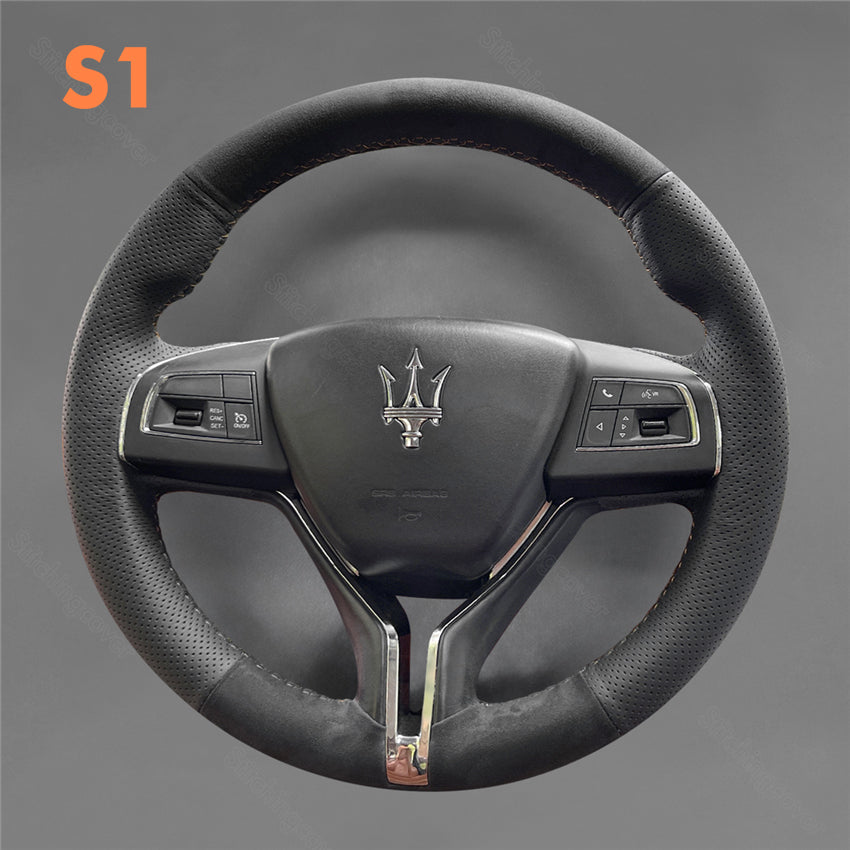 Steering Wheel Cover for Maserati Levante Ghibli Quattroporte 2014 2015 2016 2017 2018