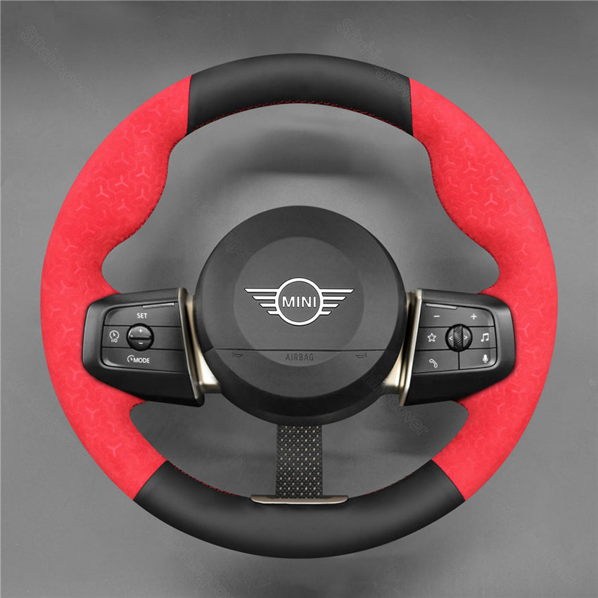 100% merk lederen auto stuurhoes voor MINI Cooper R56 Clubman Countryman Clubvan Coupe auto-accessoires, paars 100% merk lederen auto stuurhoes voor MINI Cooper R56 Clubman Countryman Clubvan Coupe auto-accessoires, paars