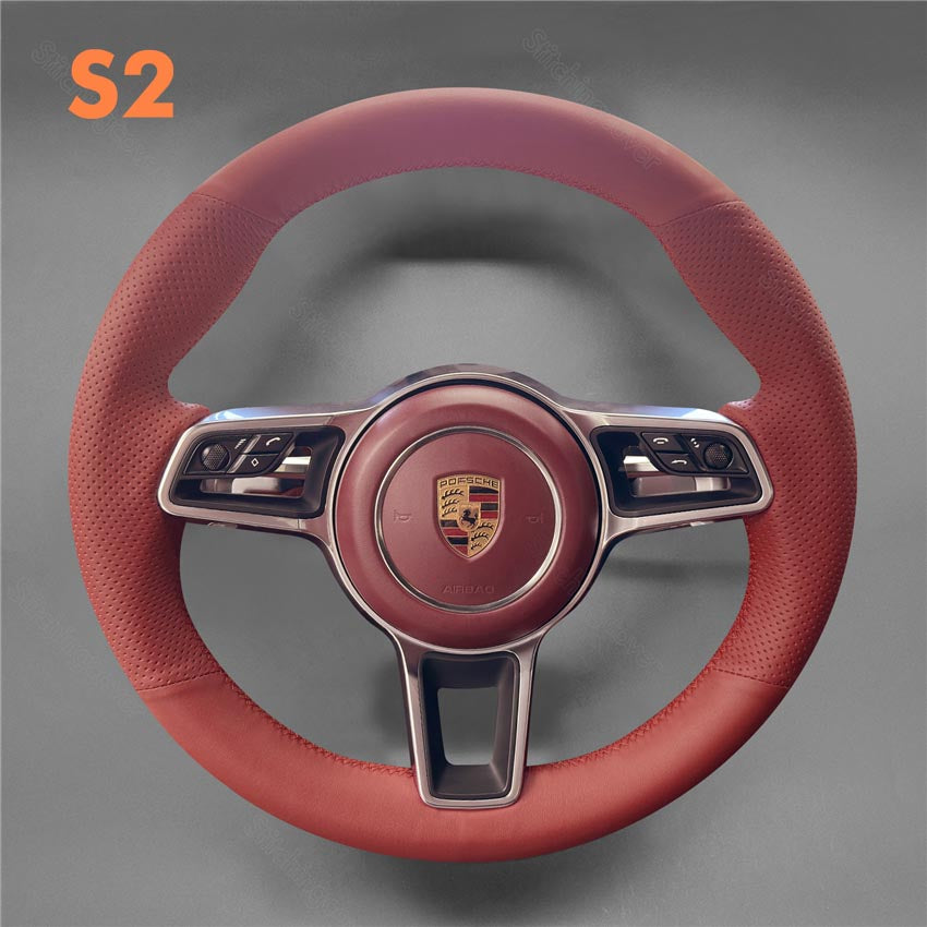 Steering Wheel Cover for Porsche 911 991 718 Boxster 982 Cayman Spyder 982 918 Spyder Cayenne Macan Panamera 2016-2023