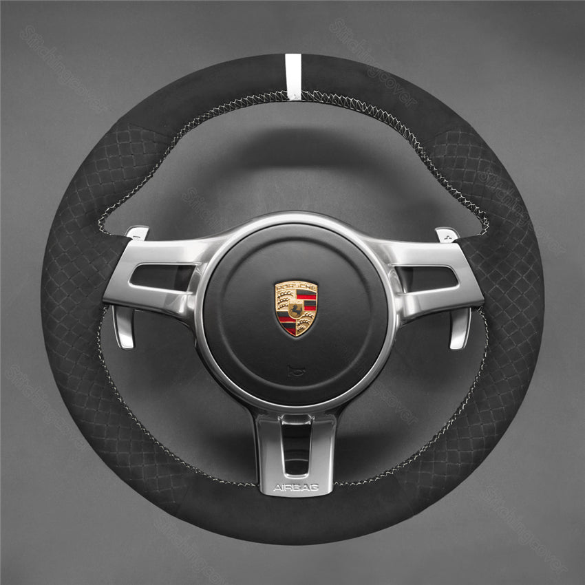 Steering Wheel Cover for Porsche 911 991 Boxster 981 Cayman 981 Cayenne Panamera 2009-2016