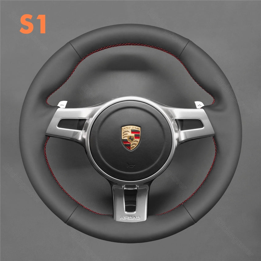 Steering Wheel Cover for Porsche 911 991 Boxster 981 Cayman 981 Cayenne Panamera 2009-2016