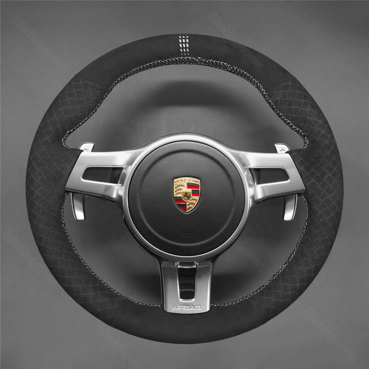 Steering Wheel Cover for Porsche 911 991 Boxster 981 Cayman 981 Cayenne Panamera 2009-2016