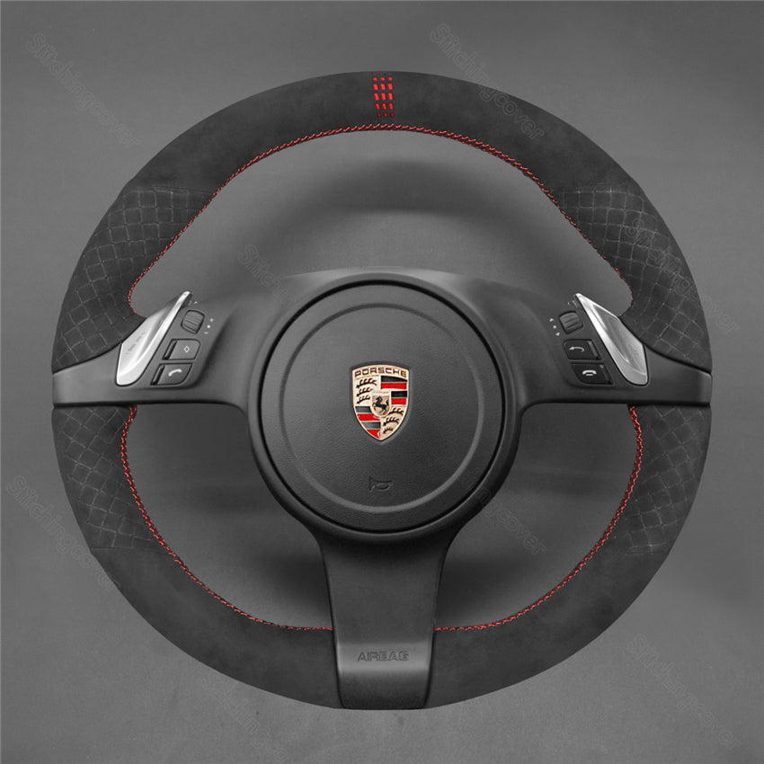 Steering Wheel Cover for Porsche 911 991 Boxster Cayman 981 Cayenne Panamera 2009-2016